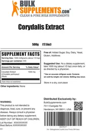Label for Corydalis Extract