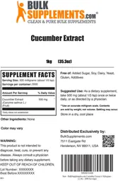 Label for Cucumber Extract