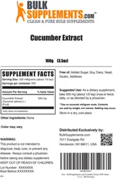 Label for Cucumber Extract