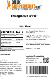 Label for Pomegranate Extract