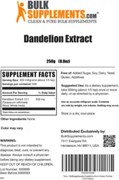 Label for Dandelion Extract