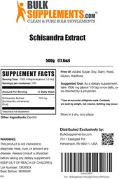 Label for Schisandra Extract