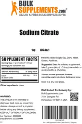 Label for Sodium Citrate
