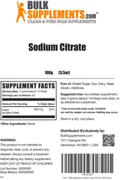 Label for Sodium Citrate