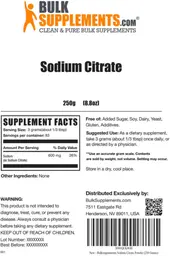 Label for Sodium Citrate