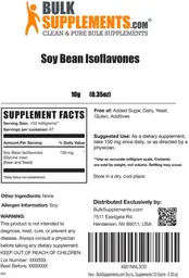 Label for Soy Bean Isoflavones