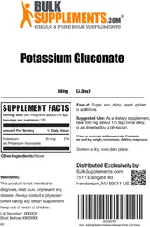 Label for Potassium Gluconate