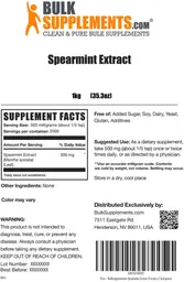 Label for Spearmint Extract