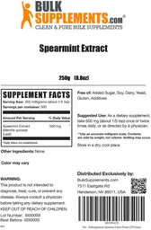Label for Spearmint Extract