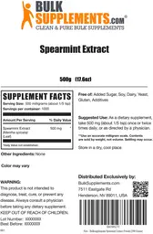 Label for Spearmint Extract