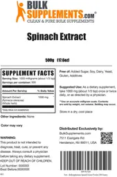 Label for Spinach Extract