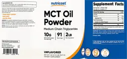 Label for MCT Oil Powder 10 g Unflavored