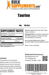 Label for Taurine