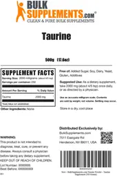 Label for Taurine