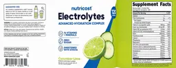 Label for Electrolytes Advanced Hydration Complex Cucumber Lime