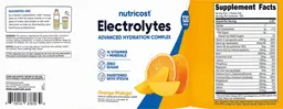Label for Electrolytes Advanced Hydration Complex Orange Mango