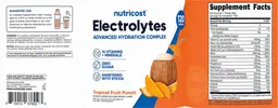 Label for Electrolytes Advanced Hydration Complex Tropical Fruit Punch