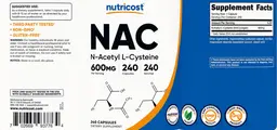 Label for NAC 600 mg