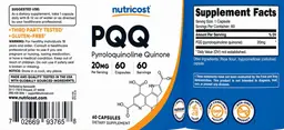 Label for PQQ 20 mg