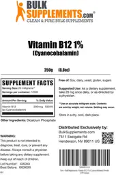 Label for Vitamin B12 1% (Cyanocobalamin)