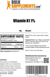 Label for Vitamin K1 1%