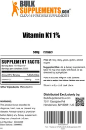 Label for Vitamin K1 1%