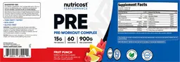 Label for PRE Pre-Workout Complex Fruit Punch