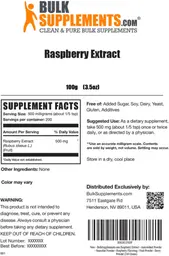 Label for Raspberry Extract