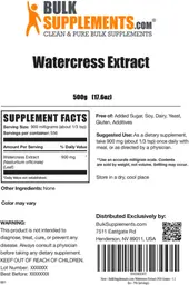 Label for Watercress Extract