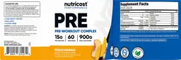 Label for PRE Pre-Workout Complex Peach Mango
