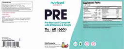 Label for PRE Fruit Punch