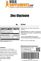 Label for Zinc Glycinate