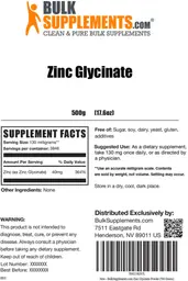 Label for Zinc Glycinate