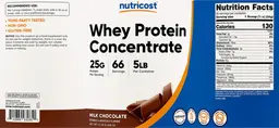 Label for Whey Protein Concentrate 25 g Milk Chocolate