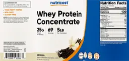 Label for Whey Protein Concentrate 25 g Vanilla