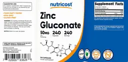 Label for Zinc Gluconate 50 mg