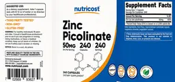 Label for Zinc Picolinate 50 mg