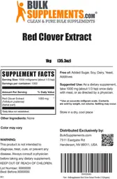 Label for Red Clover Extract