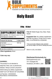Label for Holy Basil