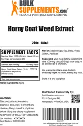 Label for Horny Goat Weed Extract