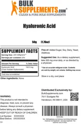 Label for Hyaluronic Acid