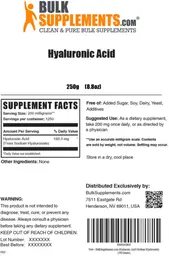 Label for Hyaluronic Acid