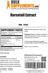 Label for Horsetail Extract