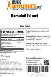 Label for Horsetail Extract