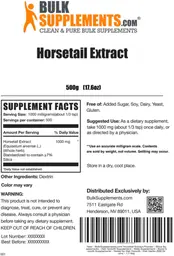 Label for Horsetail Extract