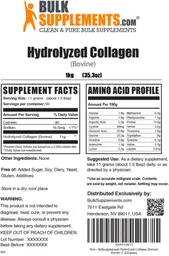 Label for Hydrolyzed Collagen (Bovine)