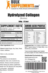 Label for Hydrolyzed Collagen (Bovine)