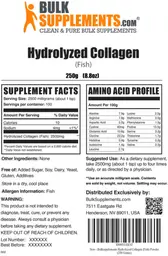Label for Hydrolyzed Collagen (Fish)