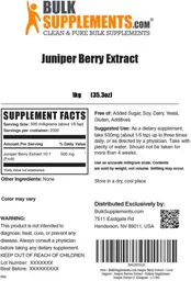 Label for Juniper Berry Extract