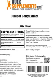 Label for Juniper Berry Extract